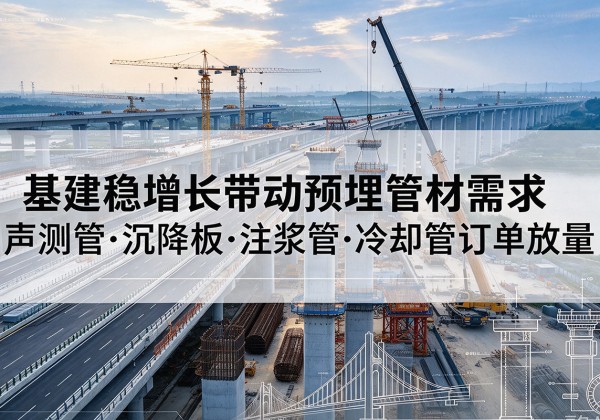 西安基建稳增长带动预埋监测管材需求，声测管、沉降板、注浆管订单持续放量